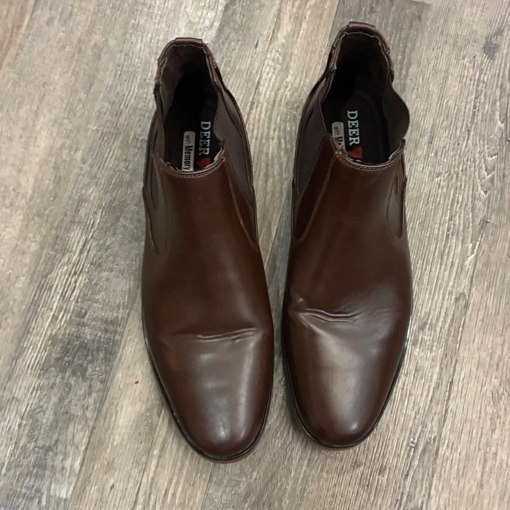 Men’s Leather Chelsea Boots Memory Foam Size 10.5 - Picture 3 of 5